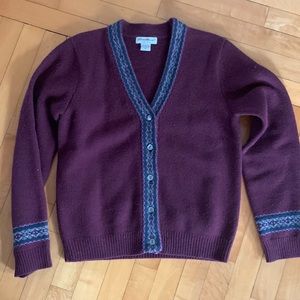 Maroon Wool Cardigan